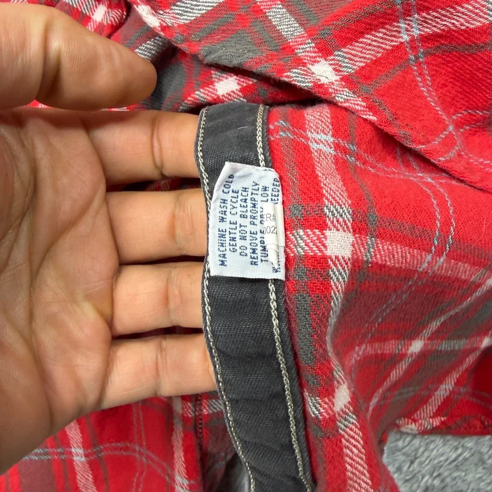 Polo Ralph Lauren Flannel Workshirt Mens Large L Red Plaid Long Sleeve Shirt